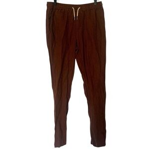 Quince Women’s Medium 100% European Linen Drawstring Beach Pants in Chocolate